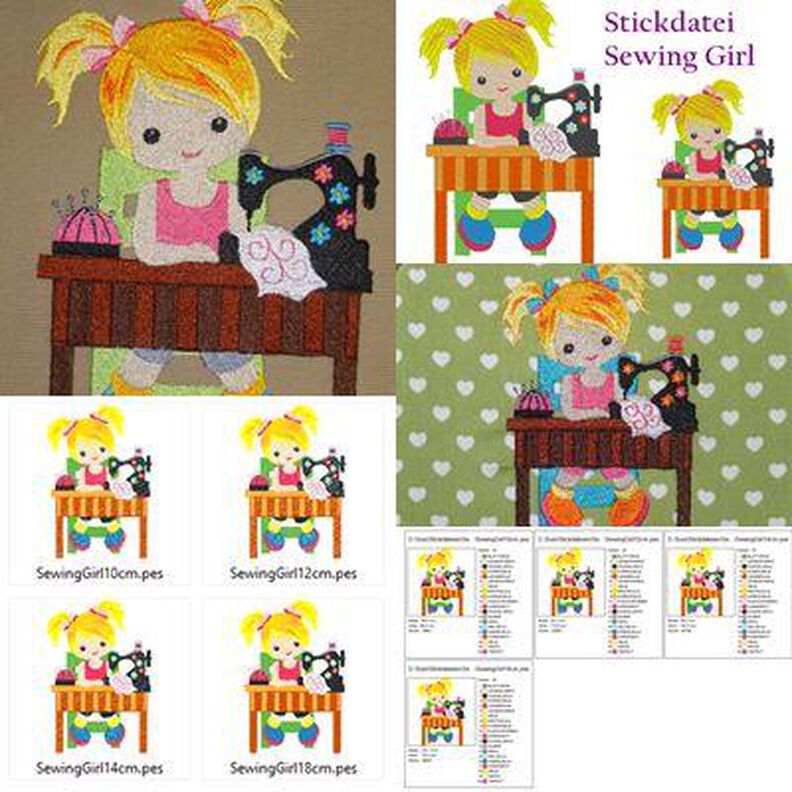 Mädchen 8er SET Bundle Stickdatei image number 7
