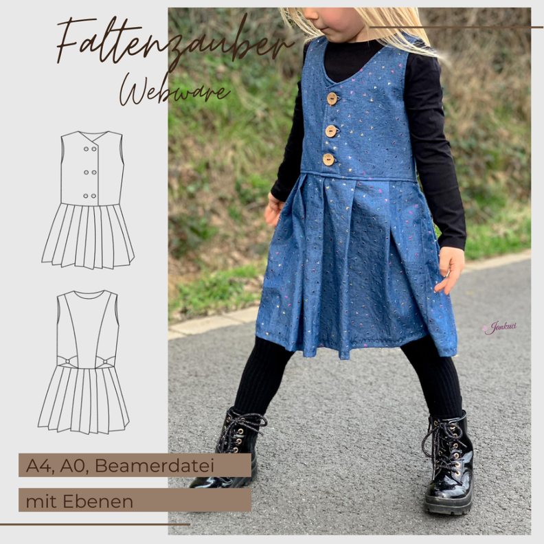 Kleid Faltenzauber (Größe 86 - 152) Webware image number 1