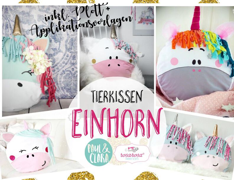 Tierkissen Einhornbande inkl. Appliaktionsvorlagen und Plottdateien image number 2