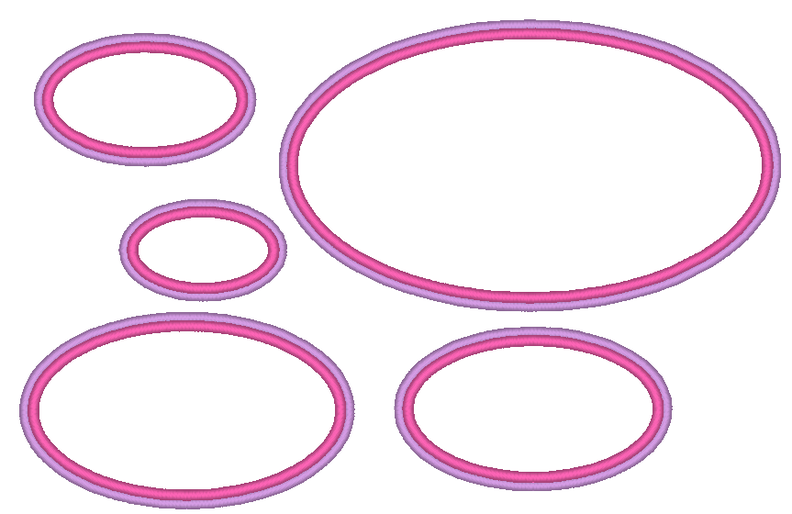 Stickdatei ovale Buttons Rahmen doppeltem Rand in 14 Gr. image number 4