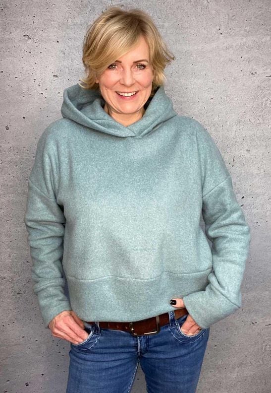 Kurzer Sweater (34-58) SALVIA Damen Schnittmuster Hoodie image number 9