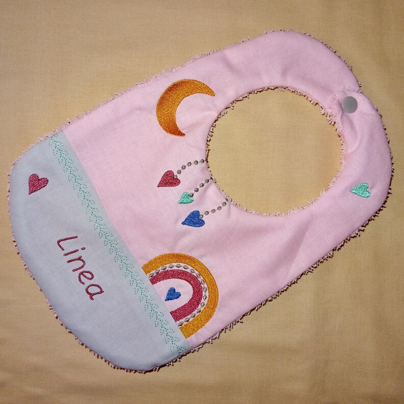 Stickdatei - Regenbogen Mond Boho Kissen Lätzchen SET ITH image number 5