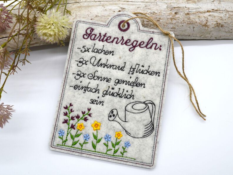 Stickdatei Garten Schild Gartenregeln image number 3