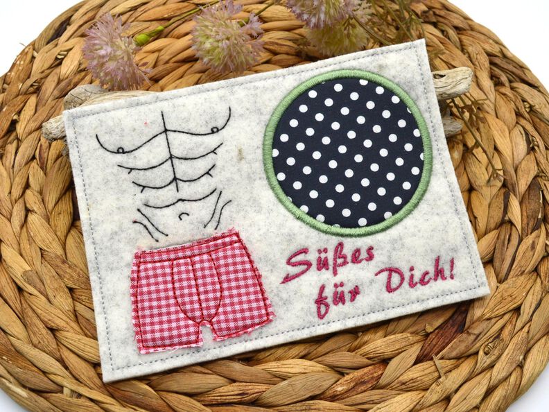 Stickdatei Bauchmuskeln Mug Rug Tassenteppich 13x18cm image number 4