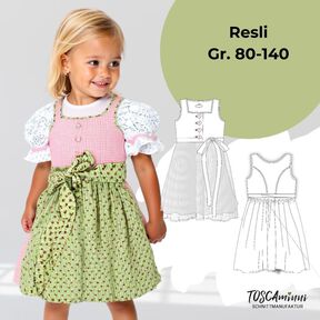 Kinderdirndl Resli 1 Gr. 80 -140 Schnittmuster A4/A0-Datei
