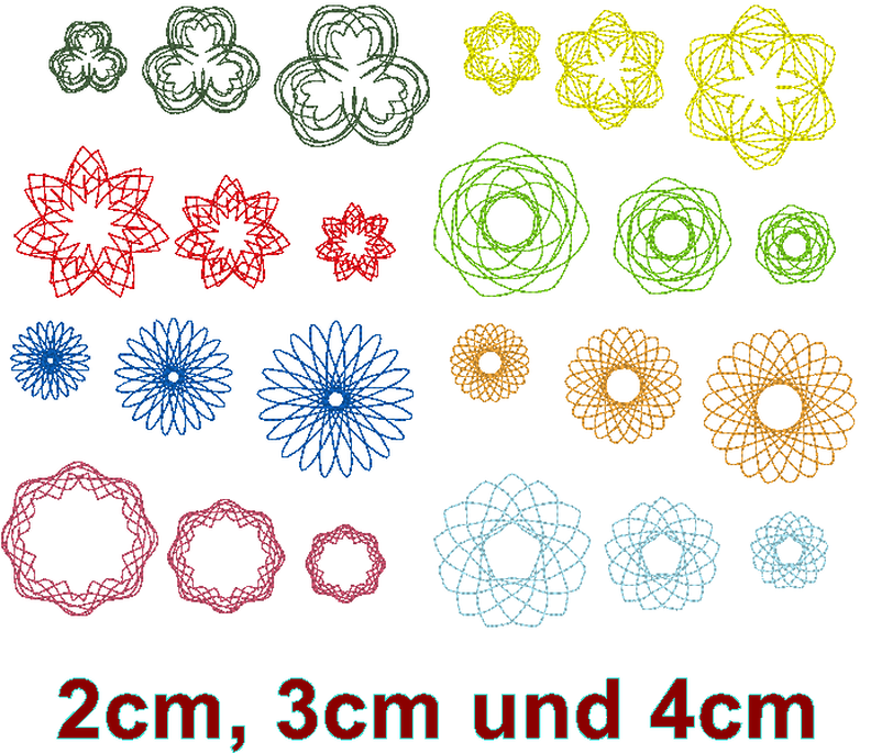 Stickdatei 49 Zirkel Mandala Mini Blumen 2 - 4cm Teil 1 image number 4