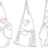 Herz Gnome Zwerg Linie Stickdatei Valentinstag Weihnachten thumbnail number 4