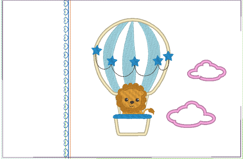 Ballon Tiere Stickdatei Kissen ITH image number 6