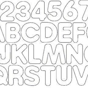 12cm Doodle Buchstaben und Zahlen Stickdatei Alphabet Zahl