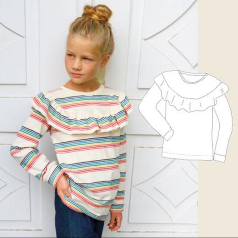Ruffle-Shirt mit Rüscheneinsatz / eBook Schnittmuster  image number 1