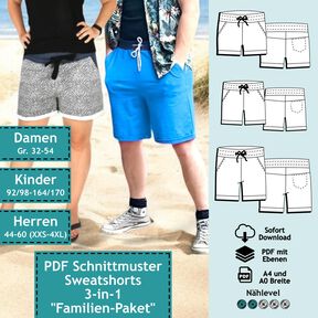 "Familien-Paket" Sweatshorts -Set Herren, Damen und Kinder