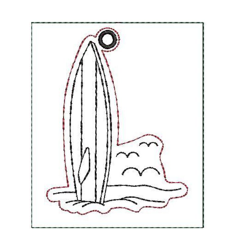 Stickdatei Surfbrett Anhänger image number 4