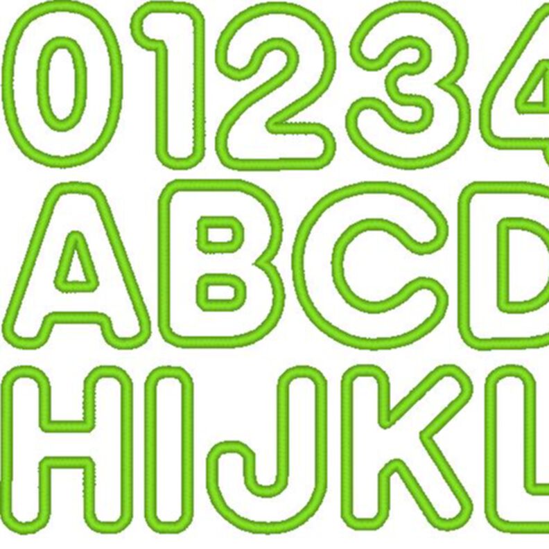 5cm Buchstaben und Zahlen Stickdatei Alphabet Zahl image number 1