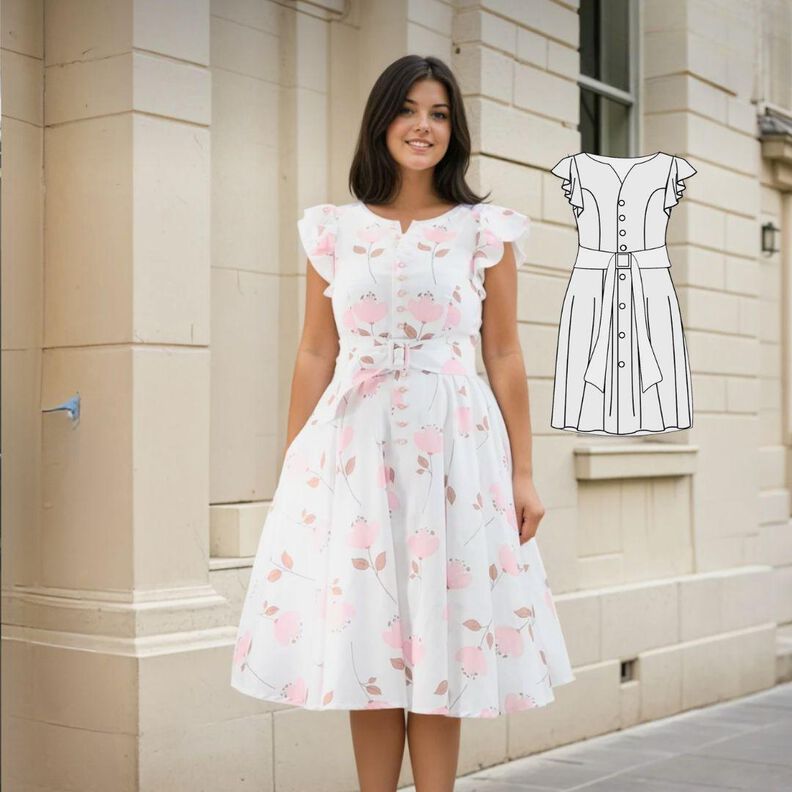 Schnittmuster Kleid Monika mit 4 Ärmelvarianten image number 7