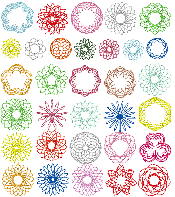 Stickdatei 49 Zirkel Mandala Mini Blumen 2 - 4cm Teil 1 image number 4