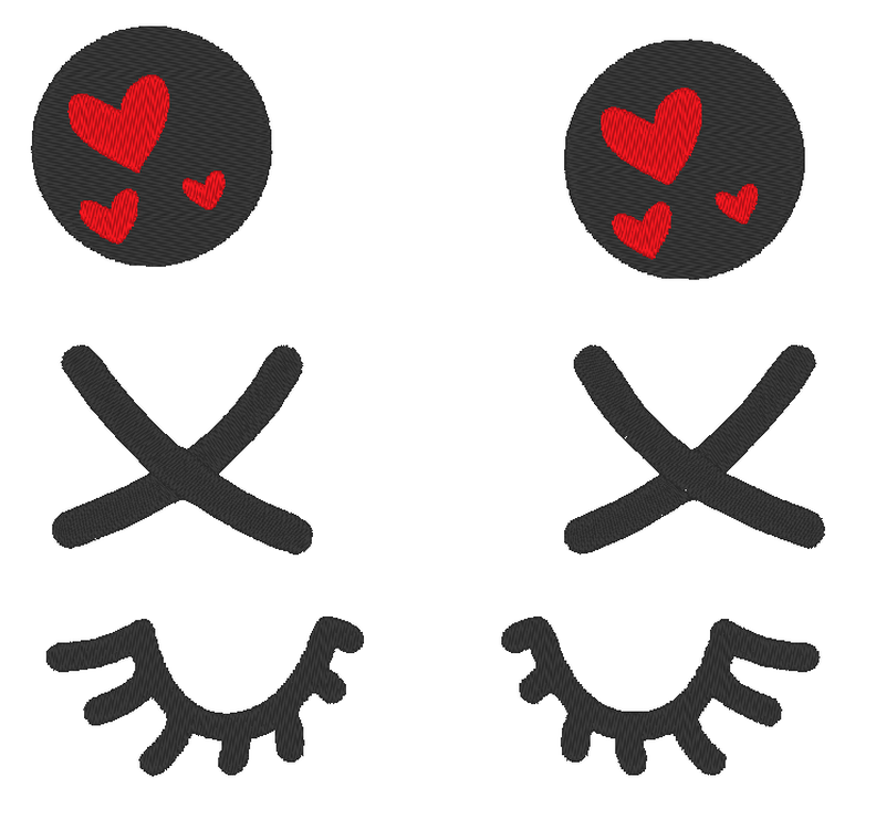 Stickdatei Comic Augen Kuscheltiere Kissen Bettschlagen image number 4