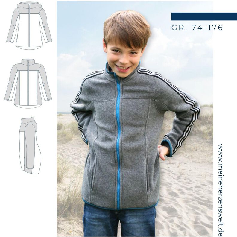Fleecejacke Kinder Schnittmuster Gr. 74-134 - dein PEDRO #73 image number 1