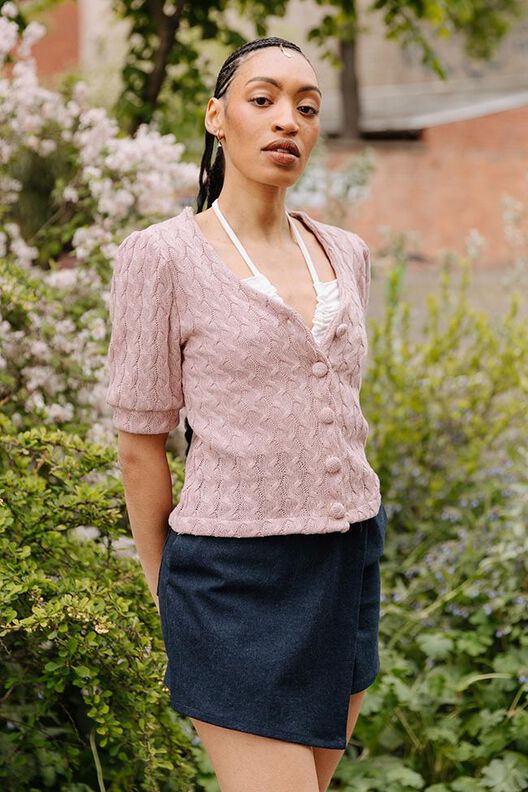 Kurzarm Cardigan Schnittmuster Damen XS-XXXL Strickjacke image number 3