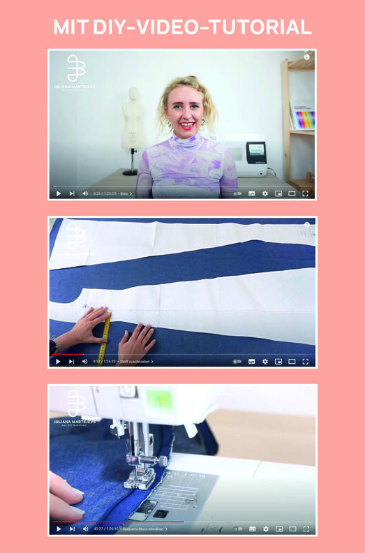 Kleid in Midilänge Schnitt mit Videoanleitung Gr. XS-XXXL image number 8