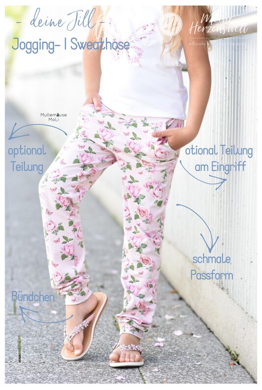 Sweathose Kinder - Schnittmuster Gr. 86-176 - deine JILL #94 image number 2