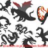 Stickdatei Drachen Silhouette Drache thumbnail number 1