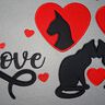 Katze Katzen Liebe Stoff-Aufnäher Stickdatei Herz thumbnail number 2