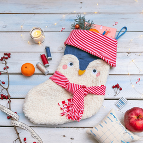 Nikolausstiefel Pinguin – Schnittmuster mit Nähanleitung