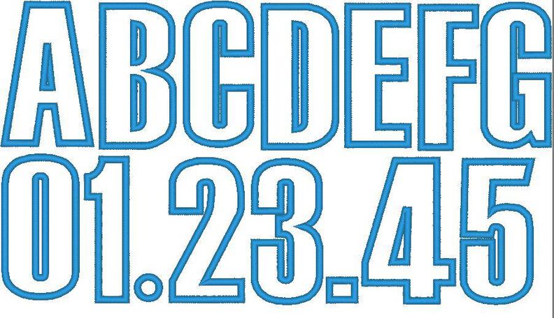 8cm Buchstaben schmal + Zahlen Stickdatei Alphabet Zahl image number 8