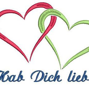 Stickdatei Kontur Herzen 4er SET 13x18cm