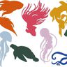 Meerestiere Silhouette Stickdatei Fisch Schildkr&ouml;te  thumbnail number 7