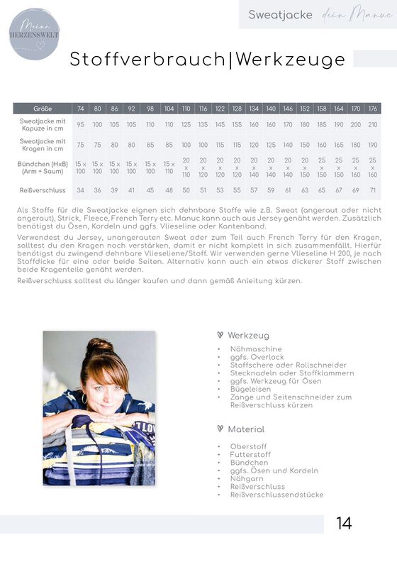 Sweatjacke Kinder & Damen - Gr. 74-176 & Gr. 32-58 - MANUC image number 4