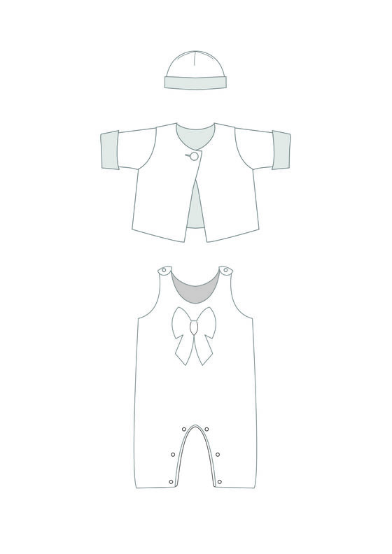 Schnittmuster Babyset Strampler, Jacke und Mütze image number 3