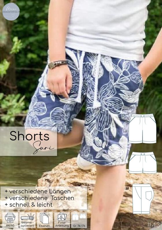 Shorts/Hose Kinder Schnittmuster Gr. 74-176 - deine SURI #43 image number 10