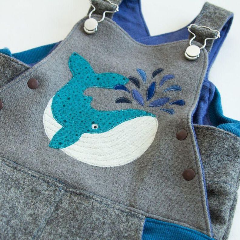 Appliziervorlage GROSSER WAL mit drei Fontänen image number 2