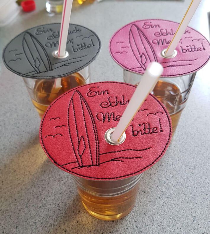 Stickdatei Meer Surfbrett Untersetzer Glasabdeckung image number 5