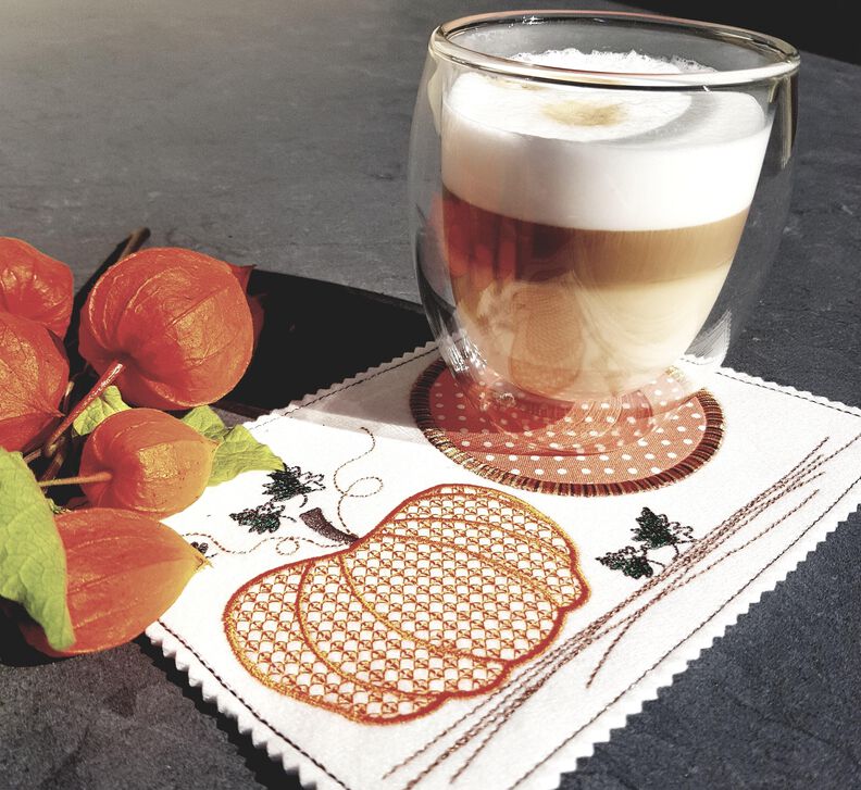 Stickdatei Mug Rug  K&uuml;rbis 13x18cm und 13x20cm image number 6