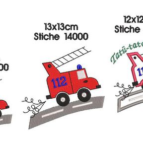 Stickdatei Feuerwehr Vollstick und Applikation
