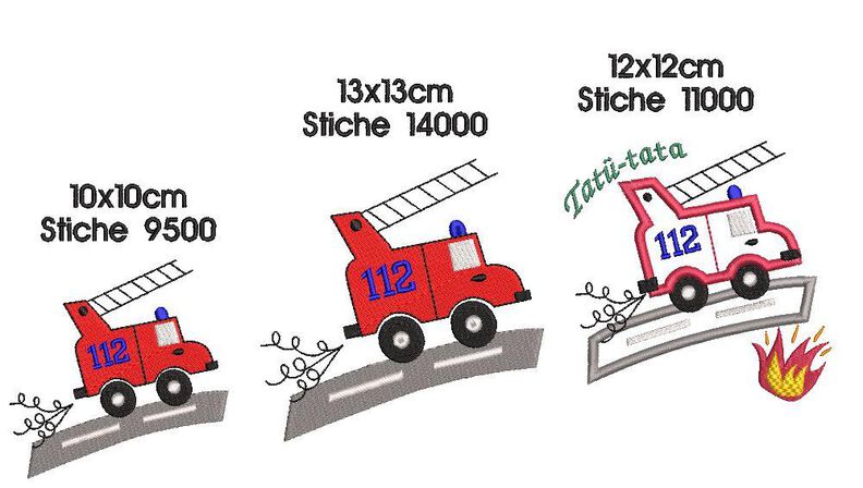 Stickdatei Feuerwehr Vollstick und Applikation image number 2