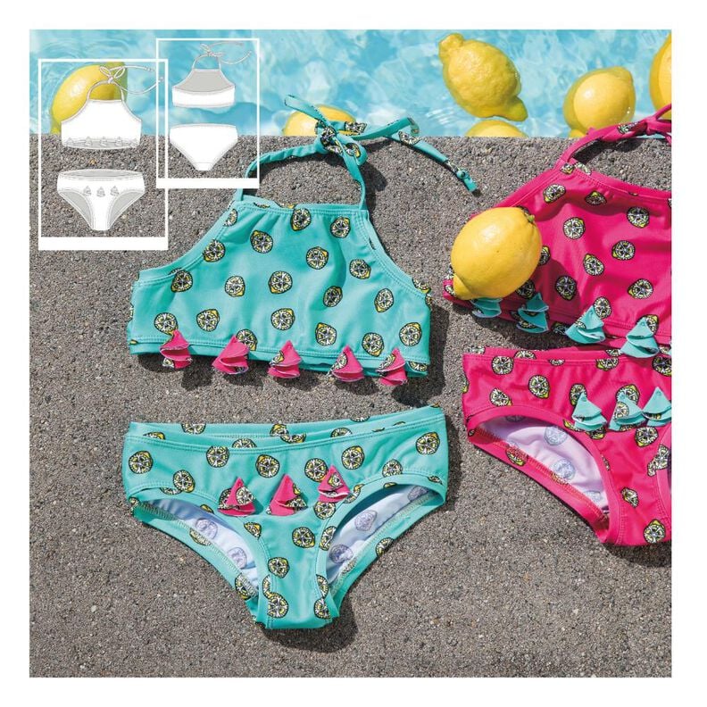 Kinder-Bikini 2, Nähanleitung & Schnittmuster, Gr. 104-152 image number 1