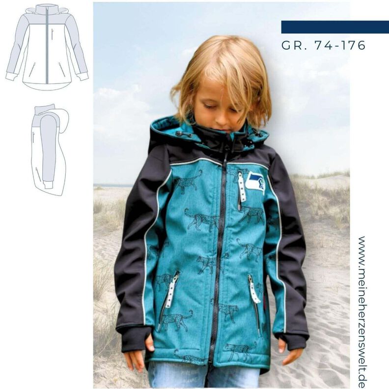 Softshelljacke Kinder Schnittmuster Gr. 74-176 - PEPE #74 image number 1