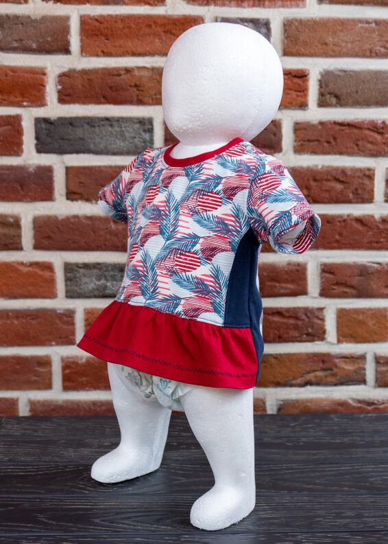 Lia – Baby Shirt mit Rüsche und Knopfleiste Gr. 56-98, A4+A0 image number 4