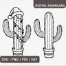 Vektor Plotterdatei Kaktus Weihnachten / SVG PNG DXF thumbnail number 1