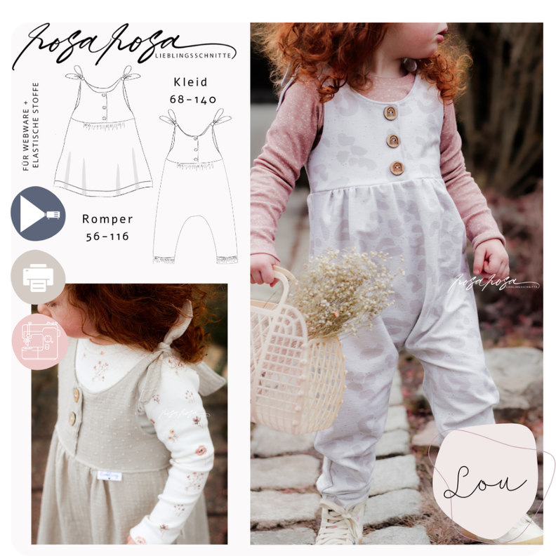 Kleid / Romper #Lou 56-140 inkl. A4/ A0/ Beamerdatei image number 1