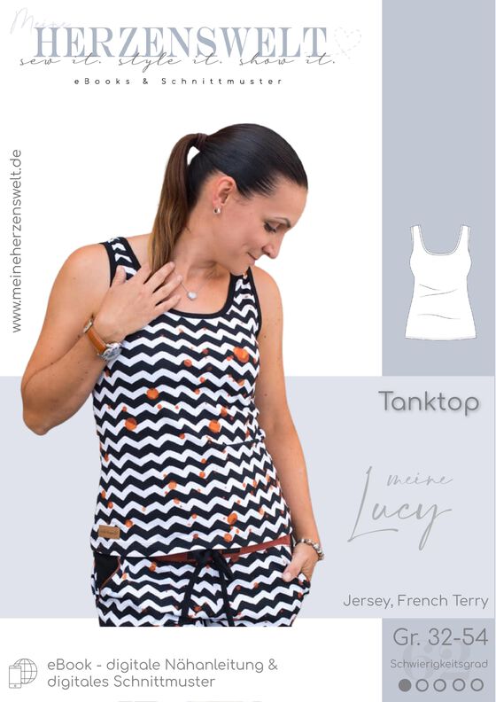 Tanktop Damen -  Schnittmuster Gr. 32-54 - meine LUCY #62 image number 7