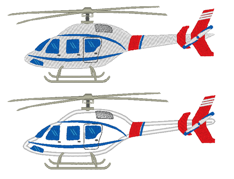 Hubschrauber Kissen ITH Stickdatei image number 4