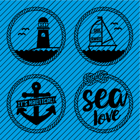 Plotterdatei »It’s Nautical!« – Set Badges (4er)