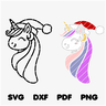 Plotterdatei Einhorn Weihanchten - 2 Varianten SVG PNG DXF thumbnail number 2
