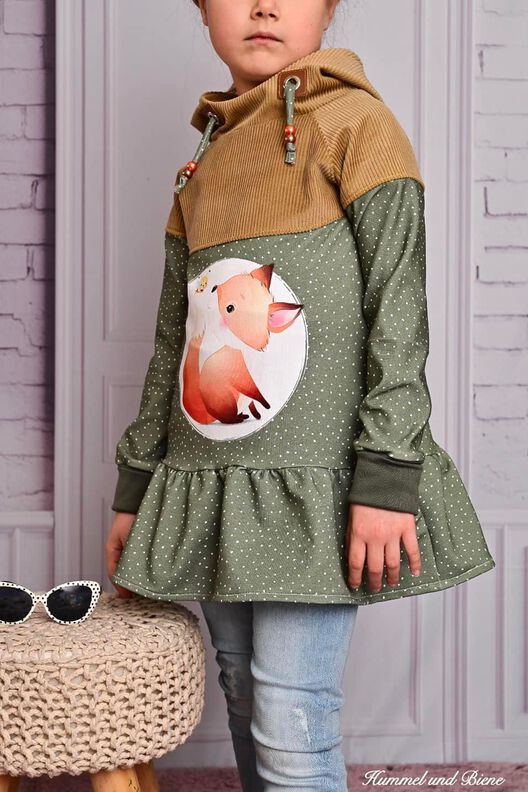 *Girls Raglan Dress* Hoodiekleid Tunika Ballonärmel  image number 6