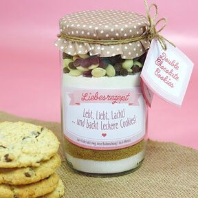 Backmischung Cookies im Glas (Rezept und Druckvorlage)