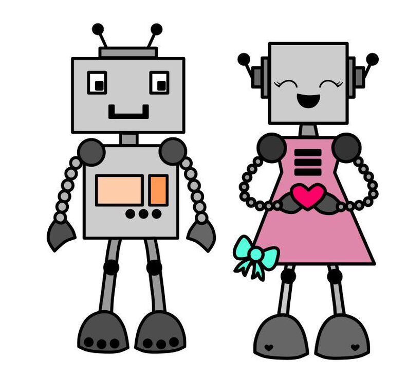 Roboter Robert & Roberta Applikationsvorlage PDF image number 4